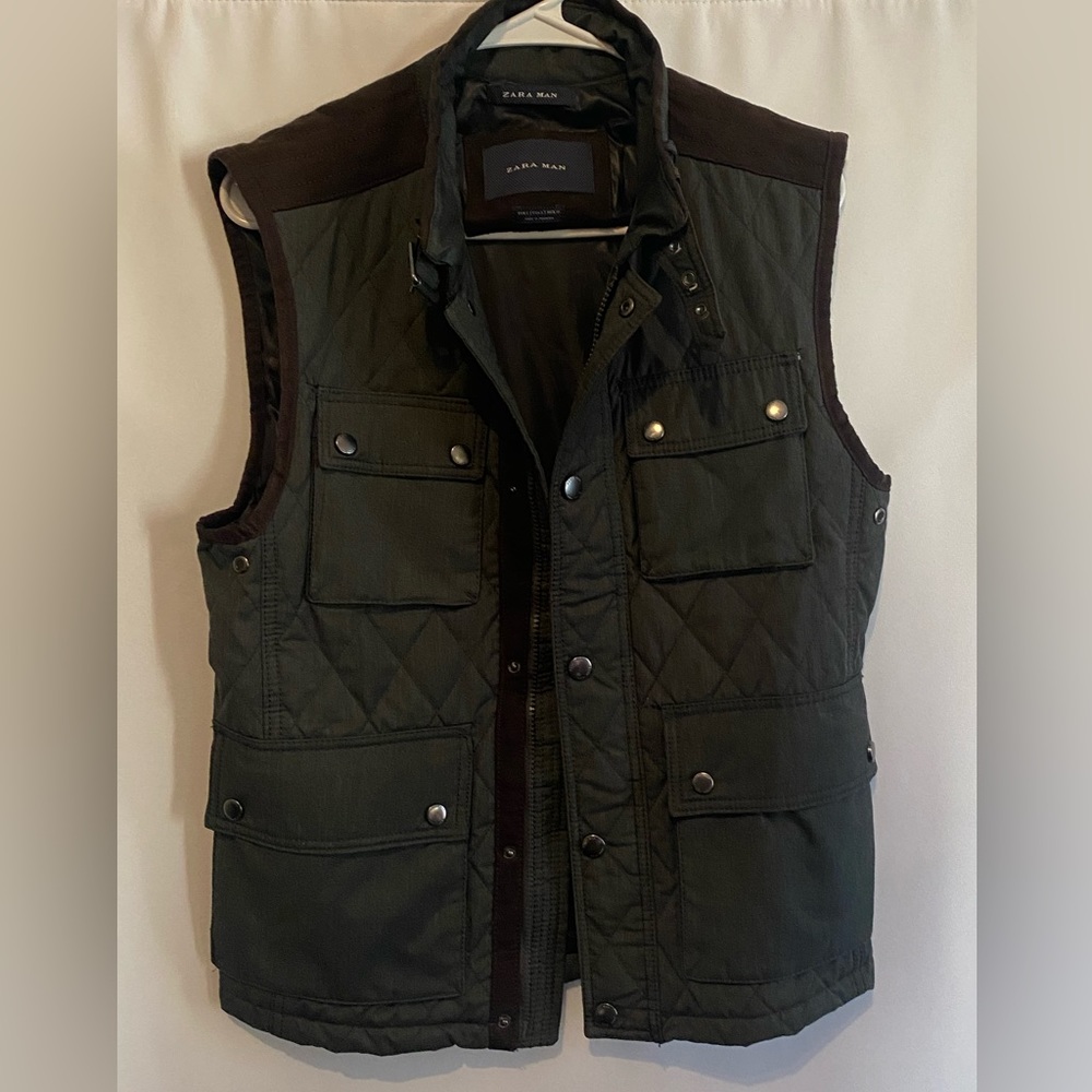 Zara men quilted vest jacket size small